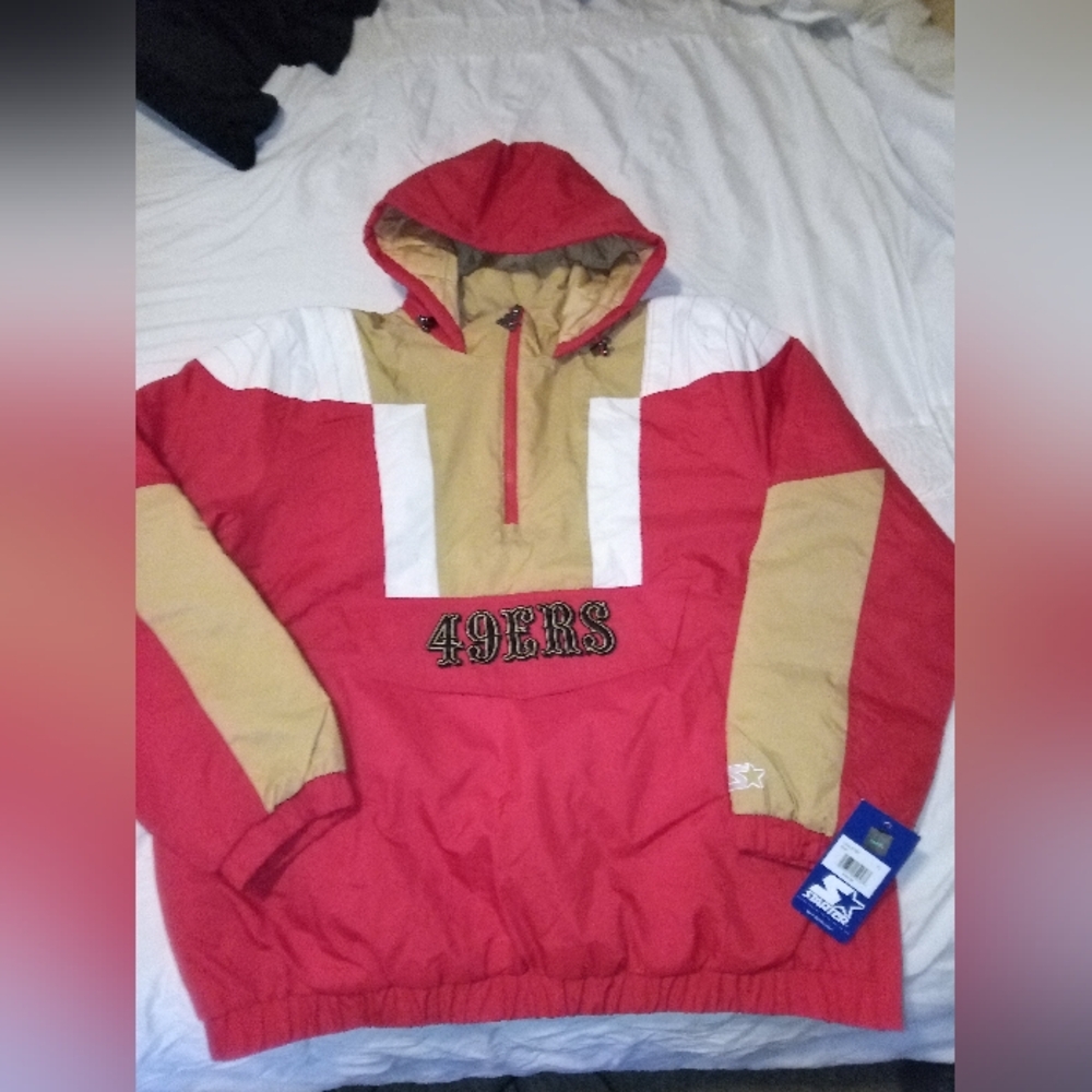 49ers Men's Stater Jacket - Red and Tan